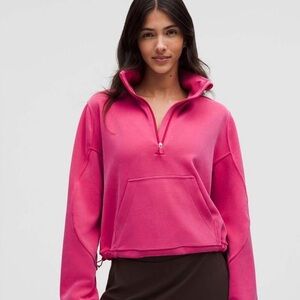 Lululemon Brushed Raspberry Coulis Softstreme Half Zip, size 6